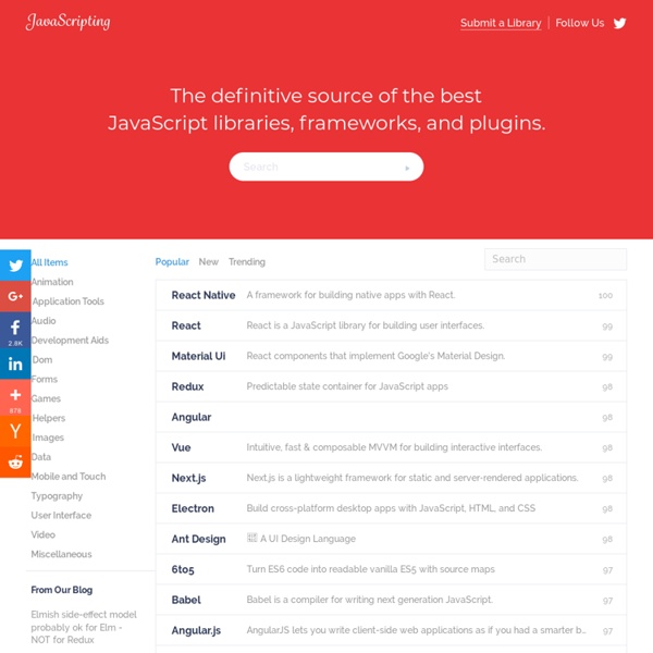 JSDB.io - The Database of JavaScript Libraries