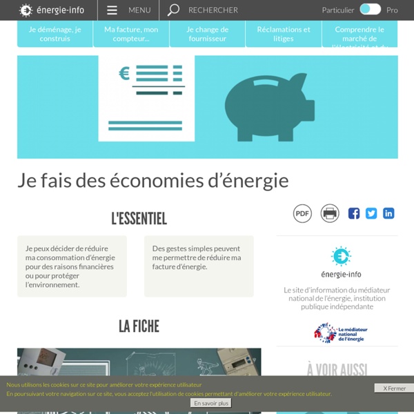 Je fais des économies d'énergie dans ma maison / Energie info