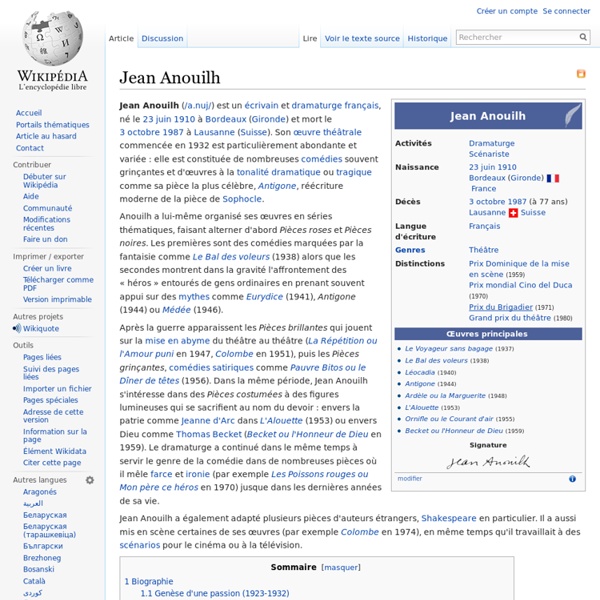 Article wikipedia : Jean Anouilh