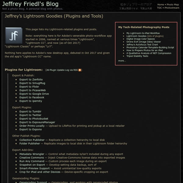 Jeffrey’s Lightroom Goodies (Plugins and Tools)