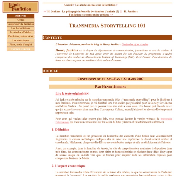 La narration transmedia