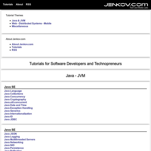 Jenkov.com - Software and Tutorials for Software Developers