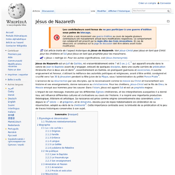 Jésus de Nazareth - Wikipédia - Nightly