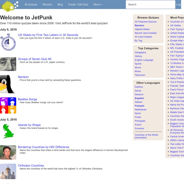 JetPunk World's Best Quizzes Pearltrees