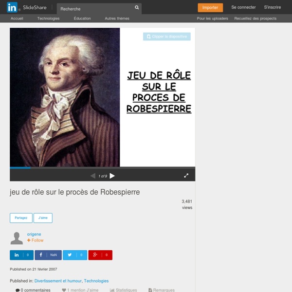 Jeu de rôle sur le procès de Robespierre