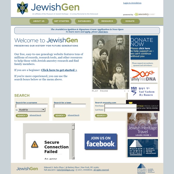JewishGen - The Home of Jewish Genealogy