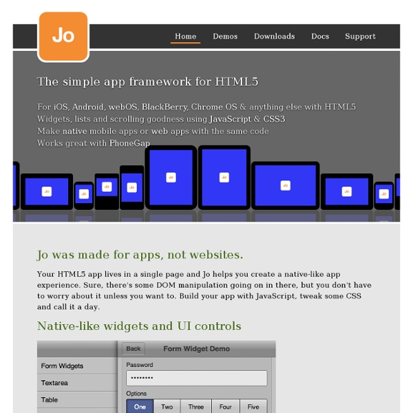 Jo HTML5 Mobile App Framework