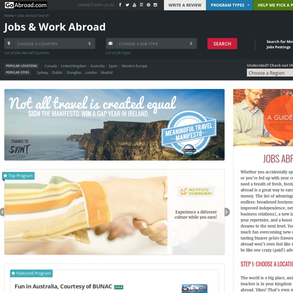 Jobs Abroad – Work Abroad, Overseas & International Work