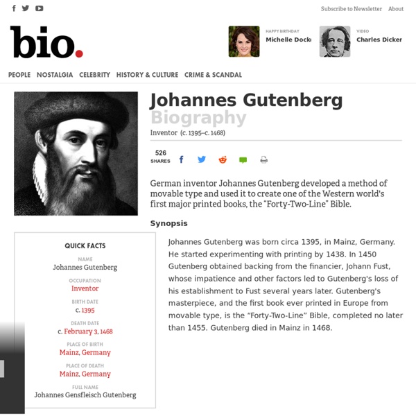 Johannes Gutenberg - Inventor