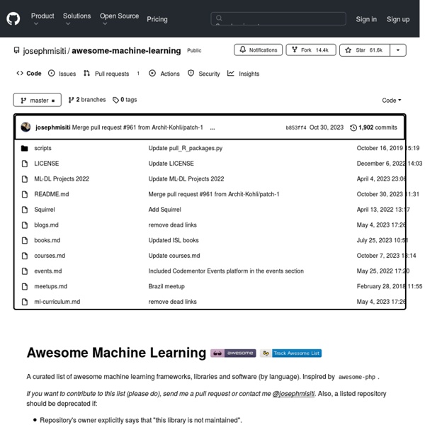 Josephmisiti/awesome-machine-learning