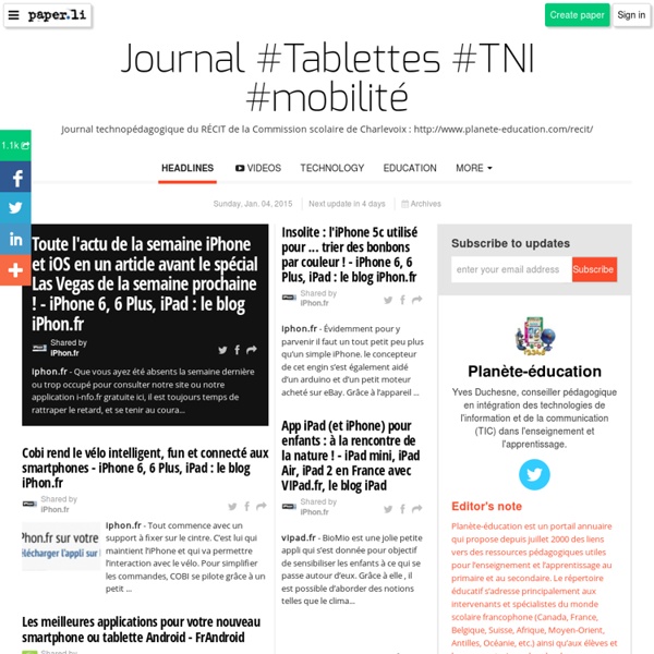 Journal #Tablettes #TNI #mobilité