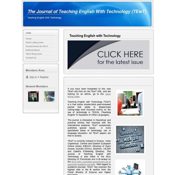 Home - The Journal of Teaching English With Technology (TEwT)