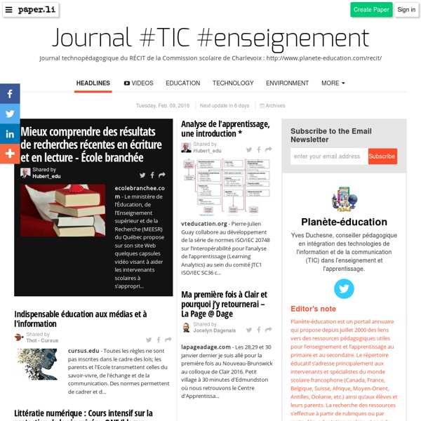 Journal TIC enseignement