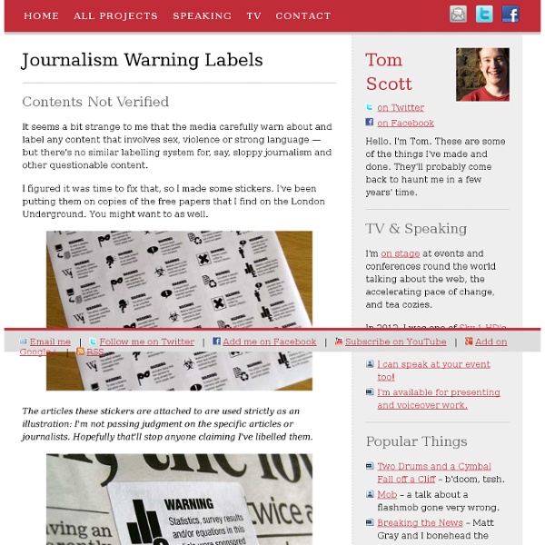 Journalism Warning Labels & Tom Scott