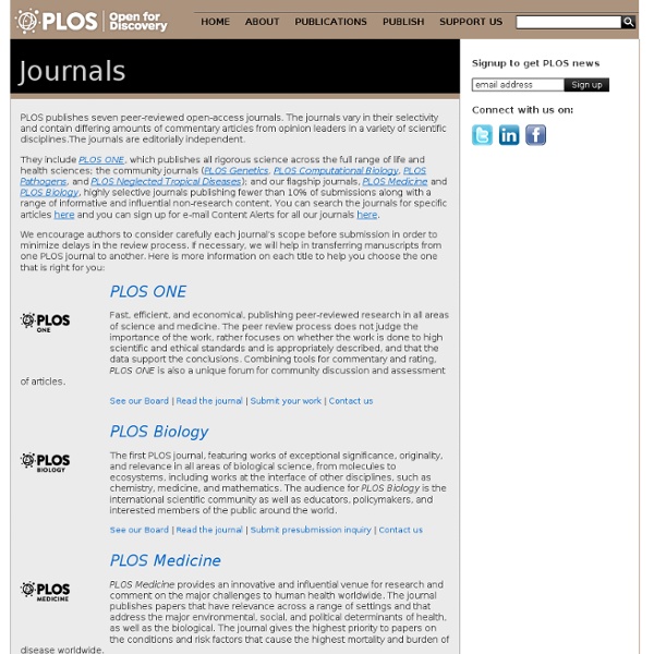 PLoS Journals : Peer-Reviewed, Open-Access Journals