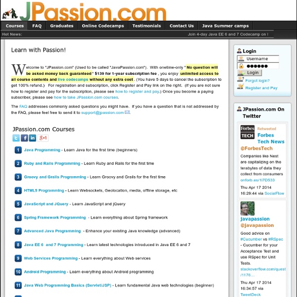 Javapassion.com root page