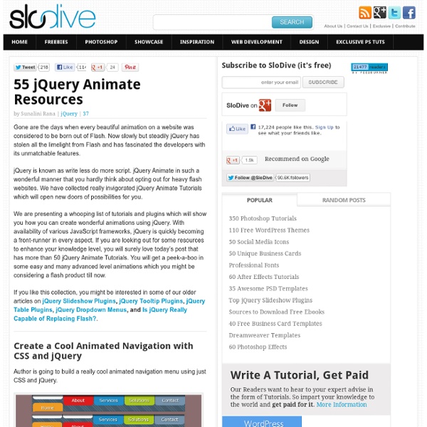 55 jQuery Animate Resources