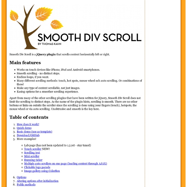 jQuery Smooth Div Scroll - smooth content scrolling jQuery plugin - Thomas Kahn