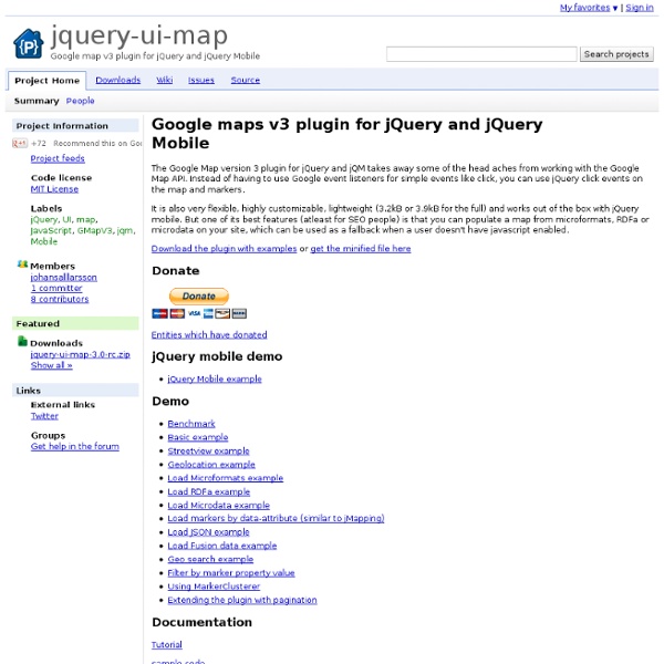 Jquery-ui-map - Google map v3 plugin for jQuery and jQuery Mobile