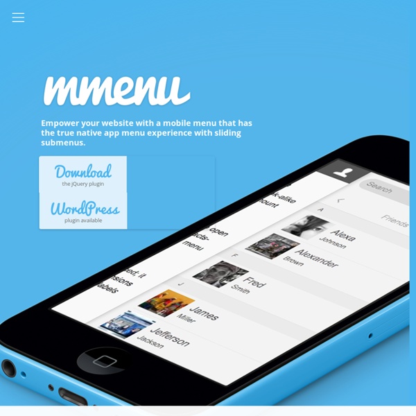 jQuery.mmenu » slick app look-alike sliding menus for your mobile website