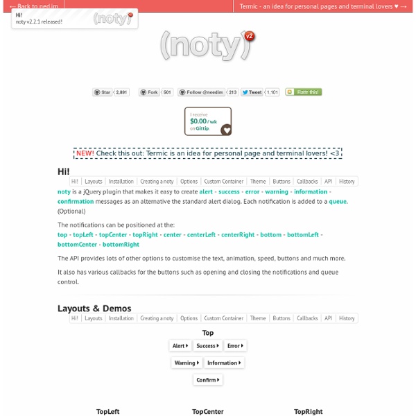 Noty - a jquery notification plugin
