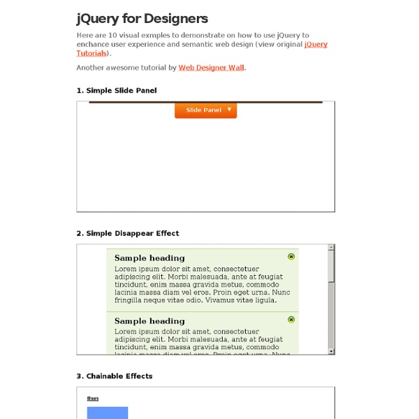 jQuery Tutorials for Designers