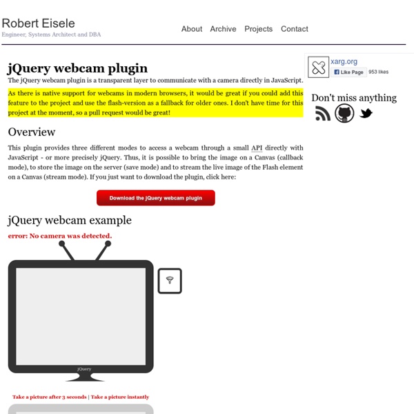 jQuery webcam plugin - Code is Poetry