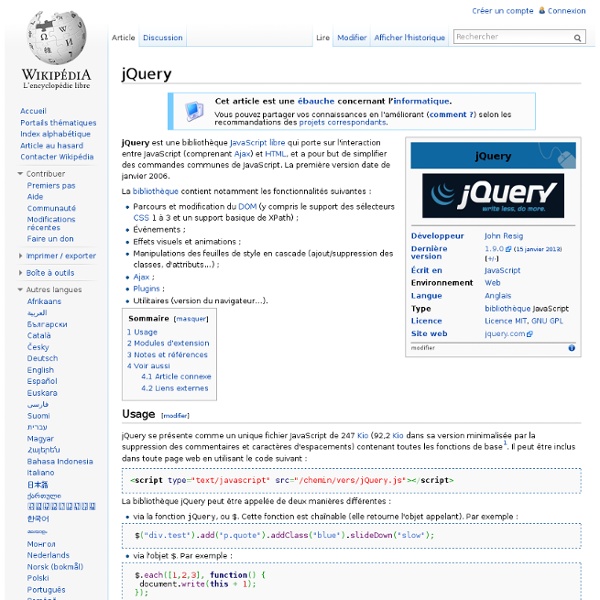 Définition jQuery