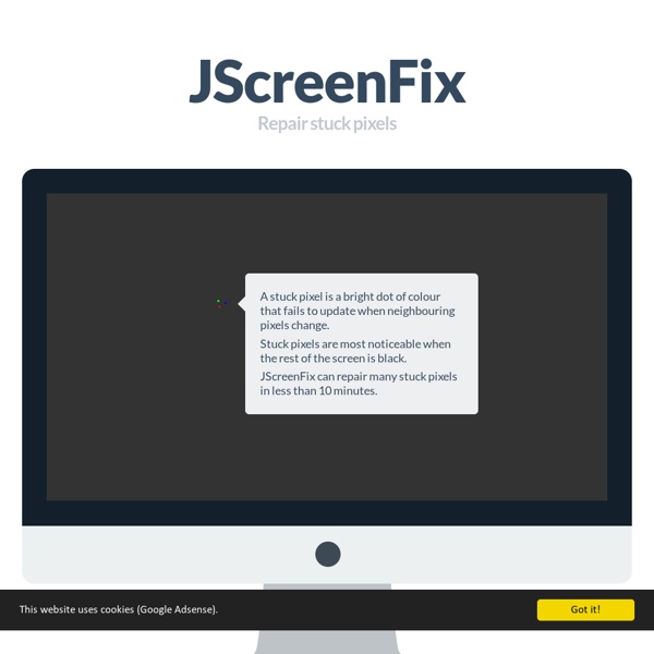 JScreenFix - Fix stuck pixels and image persistence