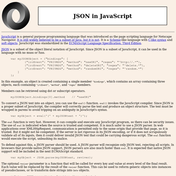 JSON in JavaScript