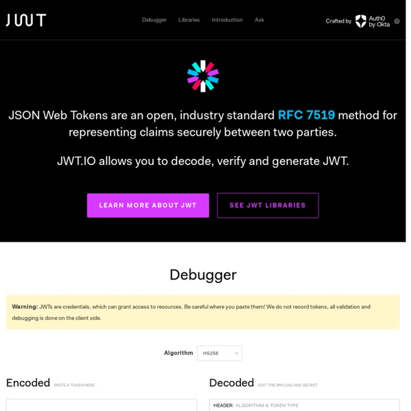 JSON Web Tokens - jwt.io