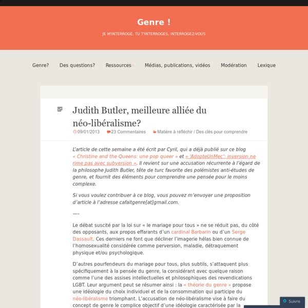 Judith Butler, meilleure alliée du néo-libéralisme?