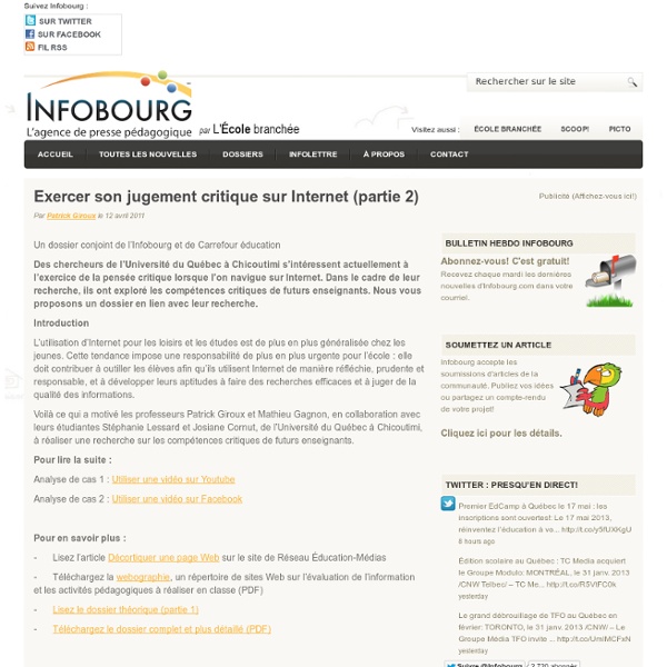 Exercer son jugement critique sur Internet (partie 2)