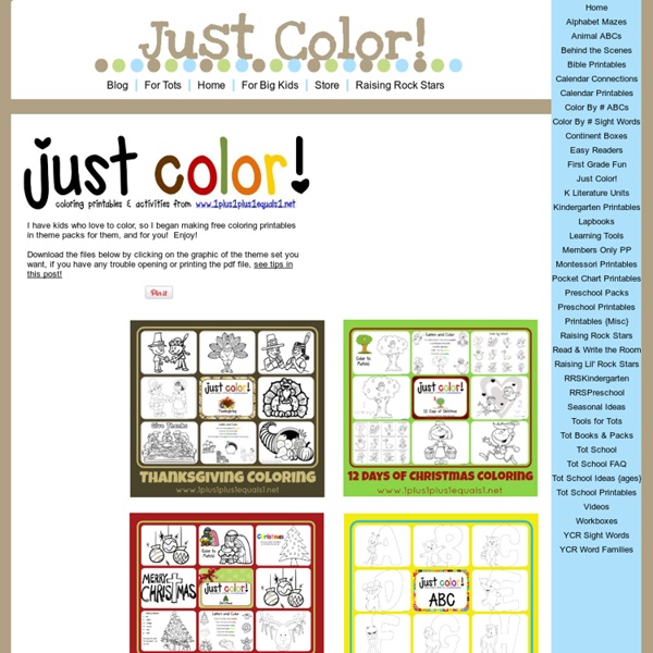 Just Color! ~ Free Coloring Printables
