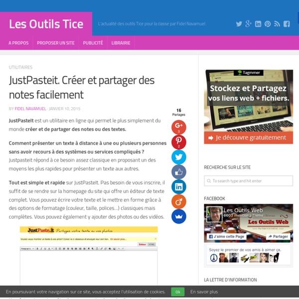 JustPasteit. Créer et partager des notes facilement