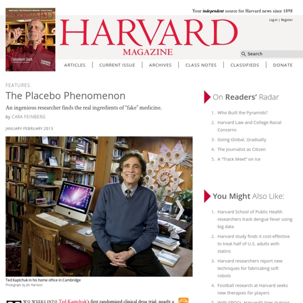 Ted Kaptchuk of Harvard Medical School studies placebos