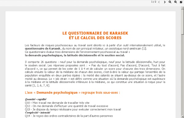 Questionnaire de KARASEK