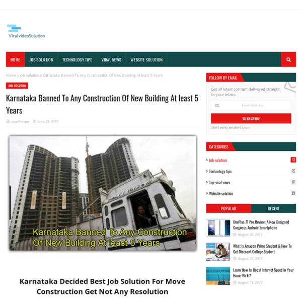 Karnataka Banned To Any Construction Of New Building At least 5 Years