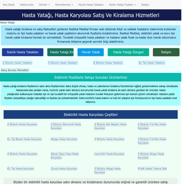 Hasta Karyolası (Hasta Yatağı) Satış Ve Kiralama Şirketi