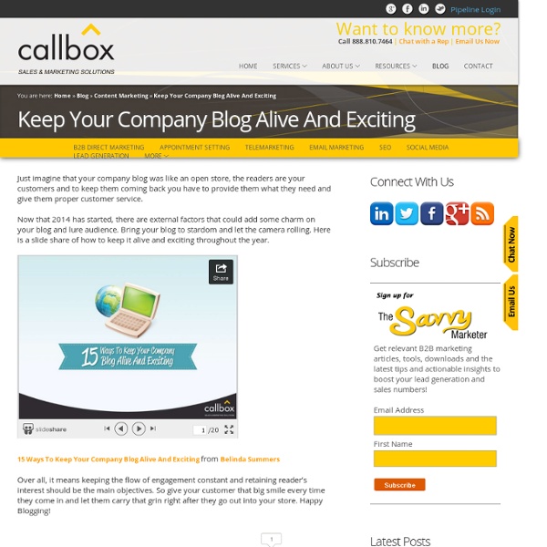 Keep Your Company Blog Alive And Exciting