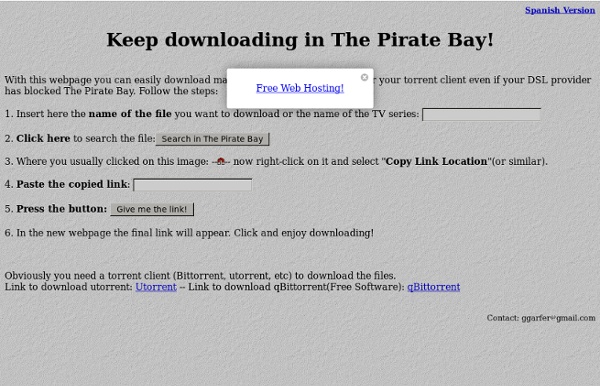 Keep downloading in The Pirate Bay!