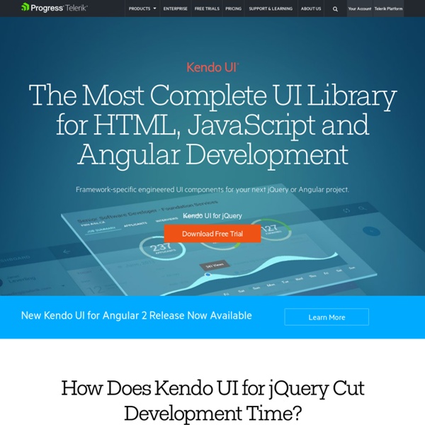 Kendo UI - jQuery HTML5 framework for desktop, mobile app development, HTML5 data visualization