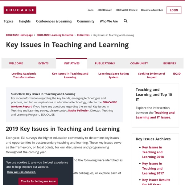 Key Issues in Teaching and Learning 2017