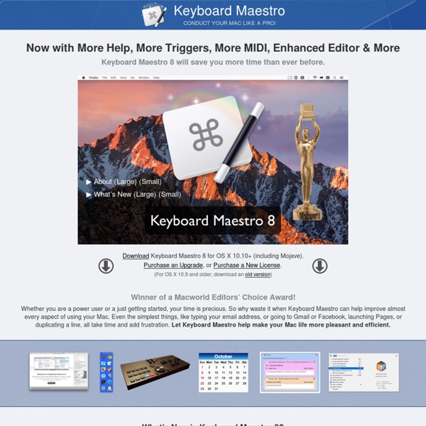 Keyboard Maestro 6.0: Work Faster with Macros for Mac OS X