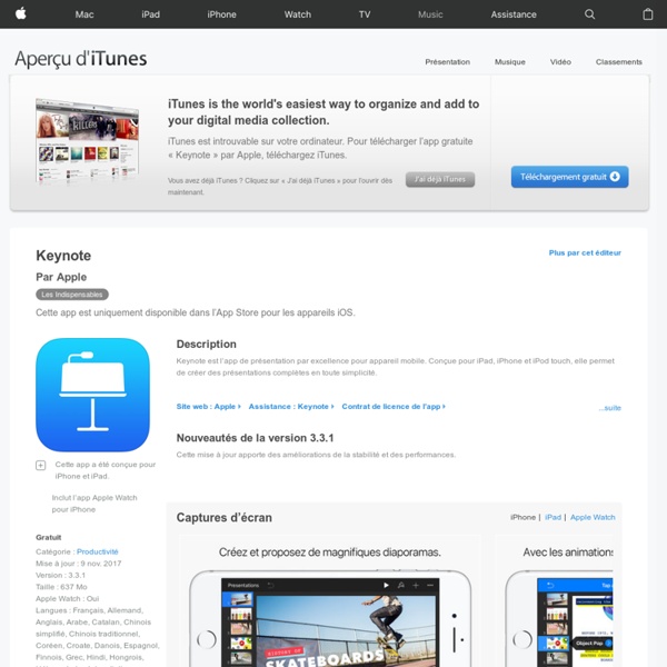 Keynote pour iPhone, iPod touch et iPad dans l’App Store sur iTunes
