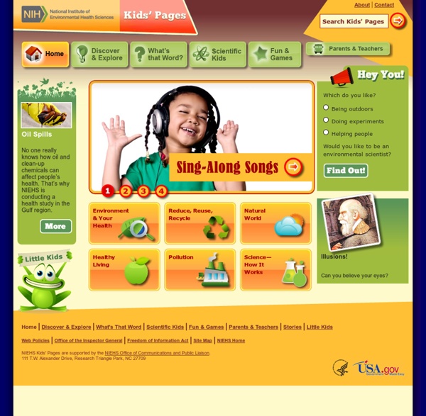 National Institute of Environmental Health Sciences, National Institutes of Health, U.S. Department of Health and Human Services, an official government website for Kids