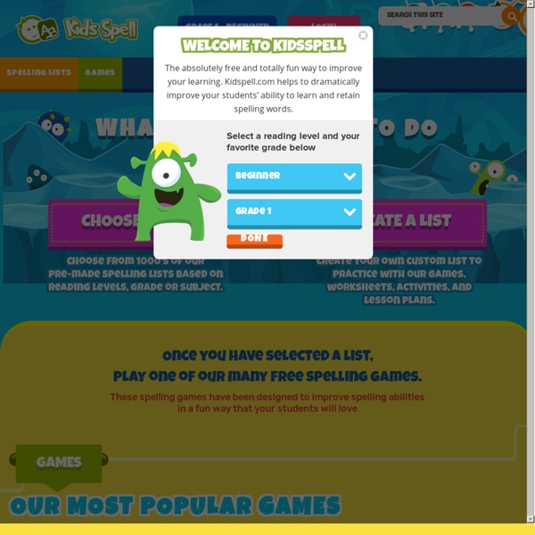 Free Spelling Games And Activities For Kids - By KidsSpell.com
