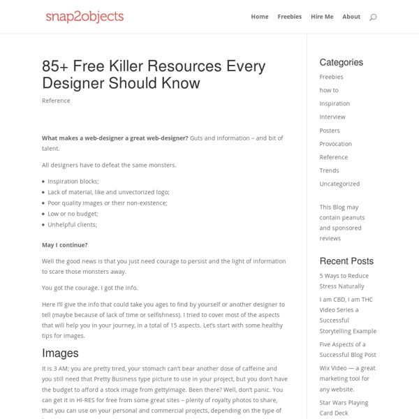 85+ Free Killer Resources Every Designer Should Know