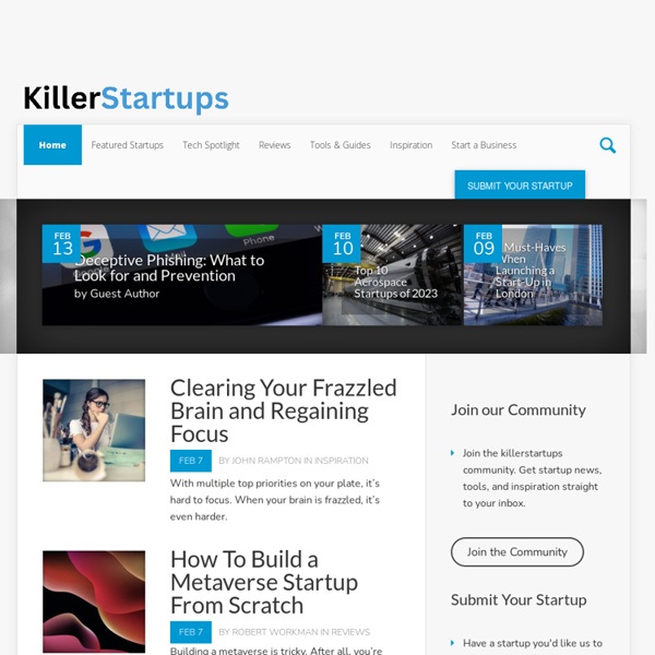 KillerStartups - Where Internet Entrepreneurs Are The Stars