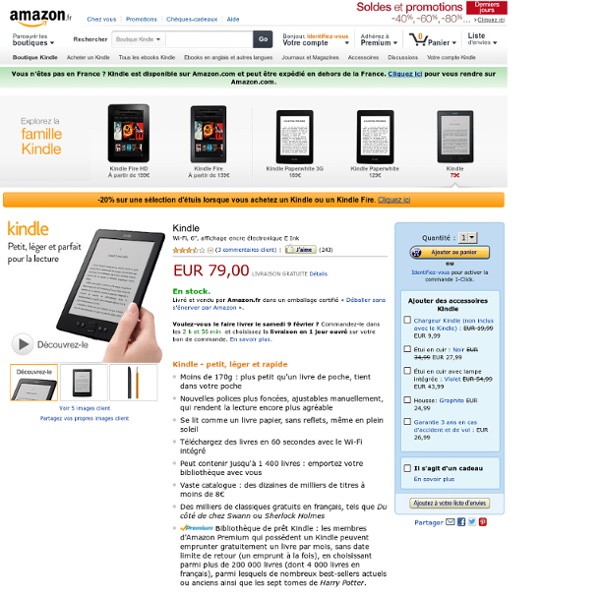 Kindle : liseuse 6" avec Wi-Fi et affichage E Ink